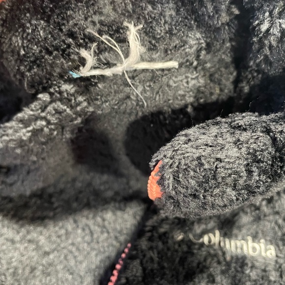 Columbia Sherpa Full Zip Little Girls Black and Pink Jacket With Pockets GUC - Picture 7 of 9